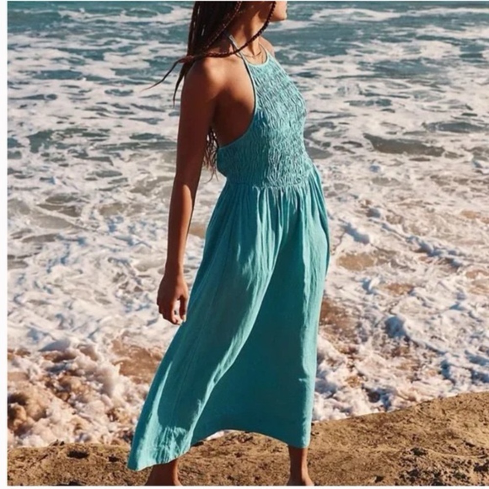 NWOT Free People Guyana Smocked MIDI Dress Size XS Z151
